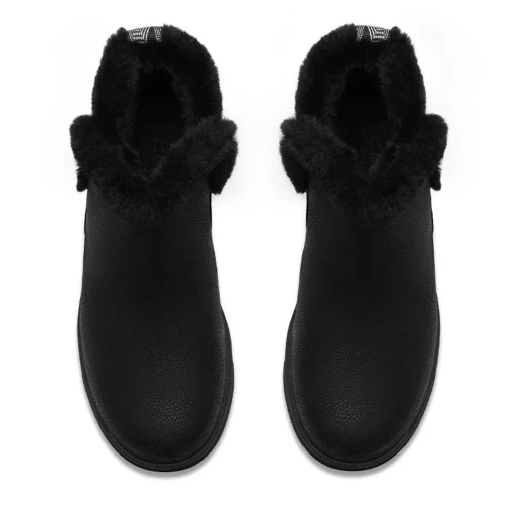 Clarks Breeze Fur Black Faux Fur Trim Ankle Boots Womens Size 8.5
